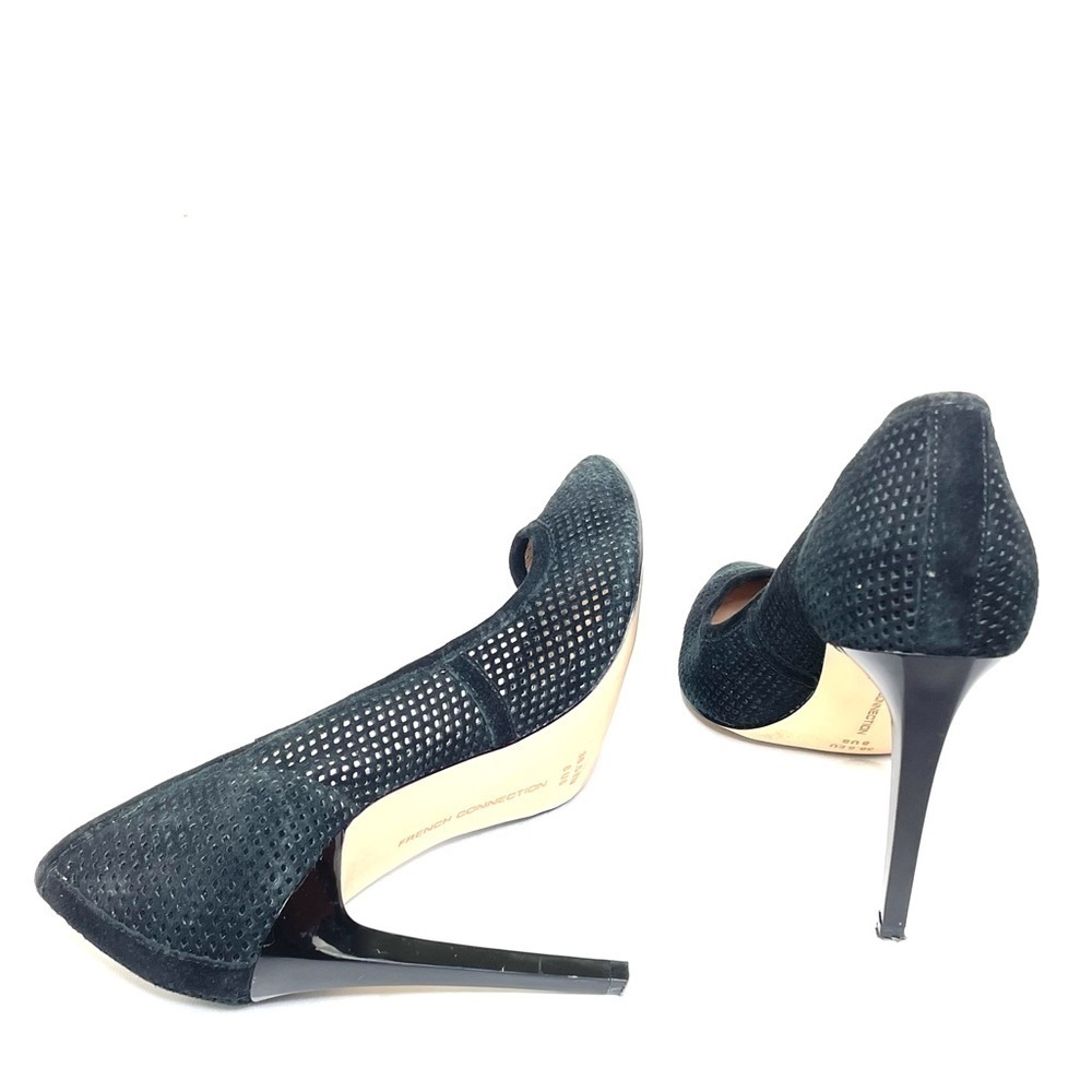 French Connection Monet Black Suede Pumps Sz 8 - Picture 8 of 9